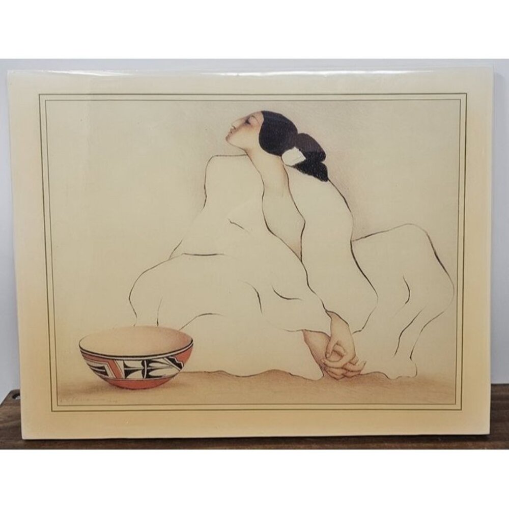 R.C. Gorman Ceramic Art Tile Zia's Bowl Hanging Lrg Size 11.5x9" Native American